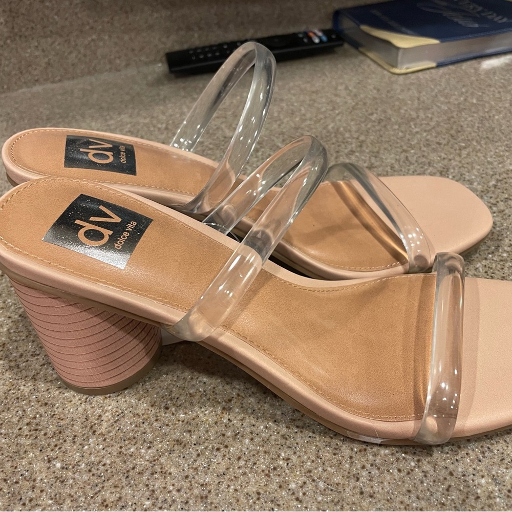 Dolce vita clear strap heels, new